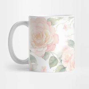 Amazing Watercolor Peachy Roses  Flowers Mug